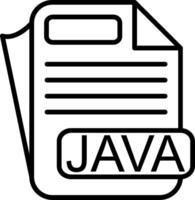 JAVA File Format Line Icon vector