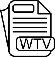 WTV File Format Line Icon vector