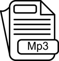 Mp3 File Format Line Icon vector