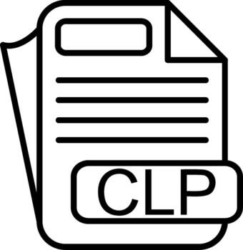 CLP File Format Line Icon vector