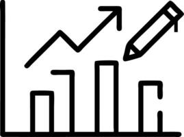 Abstract bar graph and pen with Growth Analysis text vector