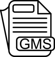 GMS File Format Line Icon vector