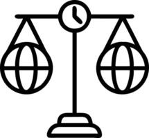 Abstract balance scale and globe with Global Finance text vector