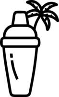 Abstract cocktail shaker forming a tropical palm tree with Shaken Stirred text vector