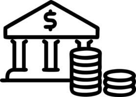 Abstract bank building and coins with Financial Stability text vector