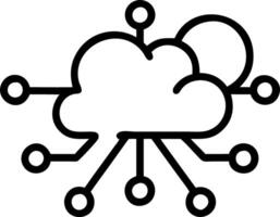 Abstract cloud with digital connections on an isolated white background vector