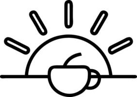 Abstract coffee cup rings forming a sunrise with Wake Up text vector