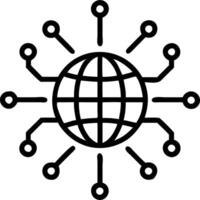 Abstract digital globe with glowing network connections vector
