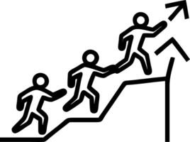 Abstract Community Figures Climbing a Graph vector