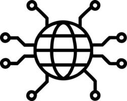 Abstract digital globe with glowing tech nodes and connections vector
