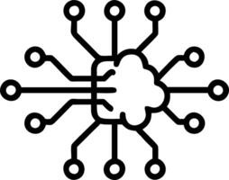 Abstract glowing neural network with dynamic data flow vector
