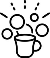 Abstract glowing circles forming a coffee cup outline vector