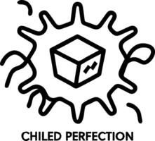 Abstract ice cube pattern forming a cool splash with Chilled Perfection text vector