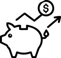 Abstract piggy bank and growth arrow with Savings Plan text vector