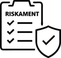 Abstract shield and checklist with Risk Management text vector