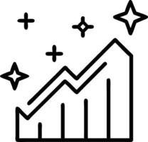 Abstract upward graph with bokeh vector