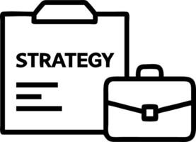 Abstract of a briefcase and documents with the word Strategy vector