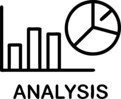 Abstract of a pie chart and bar graph with the word Analysis vector