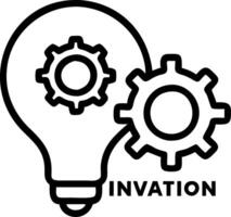Abstract of a light bulb and gears with the word Innovation vector