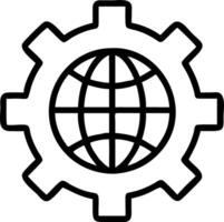 Abstract of a globe and gears with the word Global vector