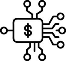 AI Chip with Financial Data Stream vector