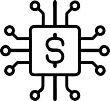 AI Chip with Money Flow Symbol vector