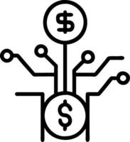 AI Circuit Board with Investment Growth Icon vector