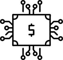 AI Chip and Money Path Frame vector