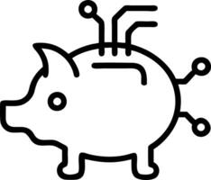 AI Circuitry and Piggy Bank vector
