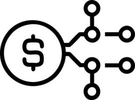 AI Blockchain with Dollar Flow vector