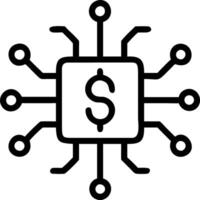 AI Circuit Board with Dollar Symbol vector