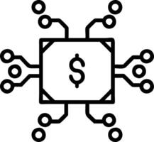 AI Circuitry and Financial Icons Frame vector