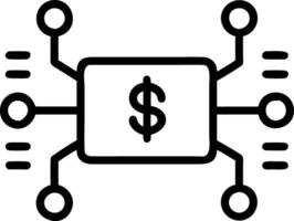 AI Data Stream and Money Symbols Frame vector