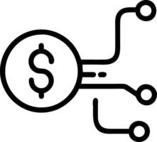 AI Financial Circuit and Dollar Flow vector