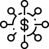 AI Neural Network with Cost Efficiency Icon vector