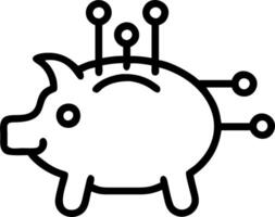 AI Powered Piggy Bank with Circuit Lines vector