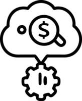 AI Predictive Analytics with Cost Icon vector