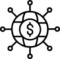 AI Powered Globe with Dollar Icon vector