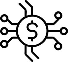 AI Quantum Symbol with Dollar Icon vector