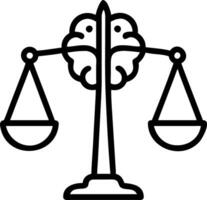 Balance scale outline frame vector
