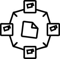 Ballot box border with policy icons vector