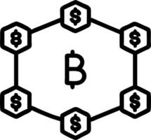 Blockchain Nodes and Coin Symbols Frame vector