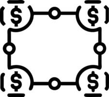 Blockchain and Dollar Path Frame vector