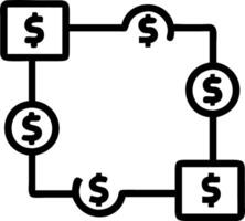 Blockchain Nodes and Money Flow Frame vector