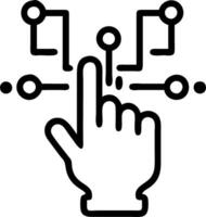 Blurred hands casting digital ballot vector