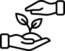 Bokeh Hands Passing a Seedling vector