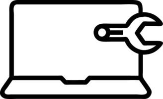 Border frame with laptop and wrench for Support and copy space vector