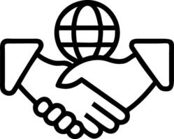 Border frame with handshake and globe for Partnership and copy space vector