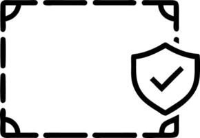 Border frame with shield and check mark for Security vector
