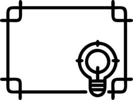Border frame with light bulb and target for Vision and copy space vector